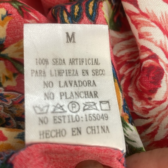 Color block short sleeve shirt with denim and floral print - Picture 10 of 10